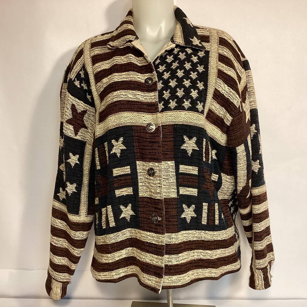 Don’t Mess With Texas Stars and Stripes Women’s Cotton Jacket size large
